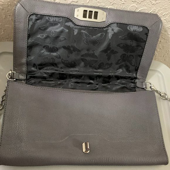 Rebecca Minkoff Quilted Love Clutch with Chain *Gray* - Picture 3 of 13